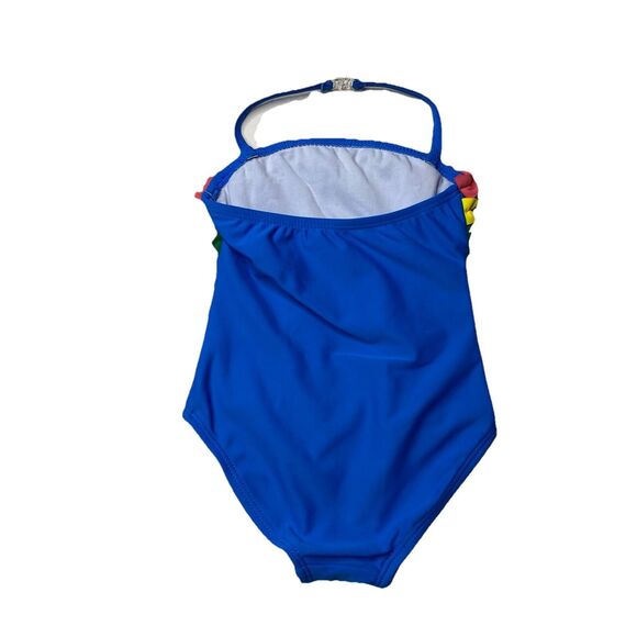 KoalaKids Baby Ruffle Blue One-Piece Swimsuit Rainbow Star Cloud 9-12 Months New - Picture 2 of 6
